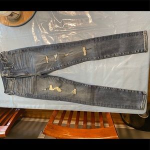 A&F Women’s high rise super skinny distressed jeans, brand new